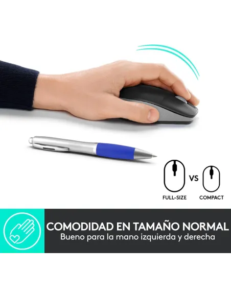 Logitech M190 Ratón Inalámbrico 1000DPI Gris