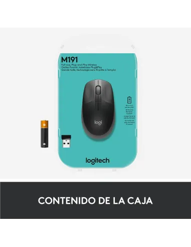 Logitech M190 Ratón Inalámbrico 1000DPI Gris