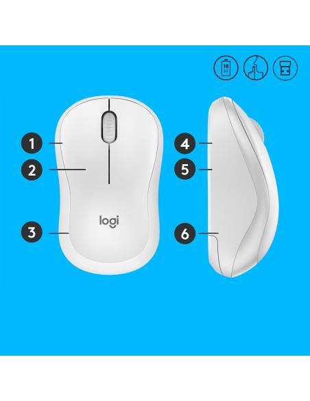 Logitech 910-006128 M220 Ratón Ambidiestro Inalámbrico Óptico 1000 DPI Blanco