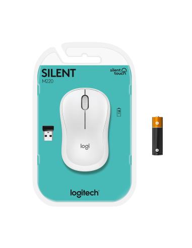 Logitech 910-006128 M220 Ratón Ambidiestro Inalámbrico Óptico 1000 DPI Blanco