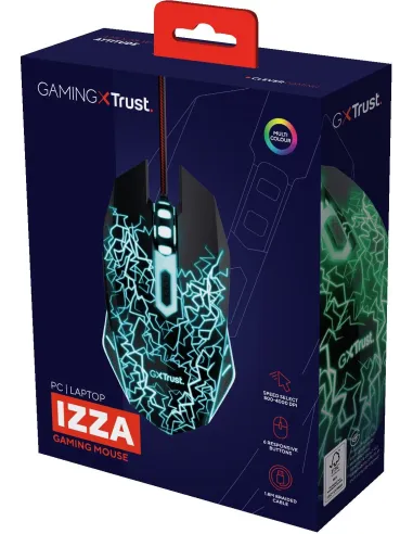 Trust GXT 105X Izza Ratón Gaming LED con 6 Botones 4000DPI Negro
