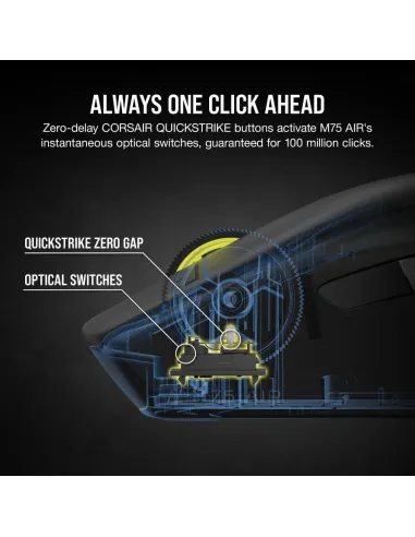 Corsair M75 AIR WIRELESS Ratón Gaming Inalámbrico Ultraligero Negro 26000DPI