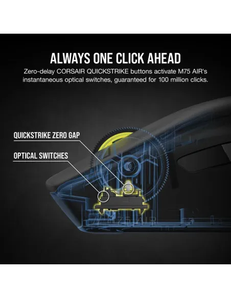 Corsair M75 AIR WIRELESS Ratón Gaming Inalámbrico Ultraligero Negro 26000DPI