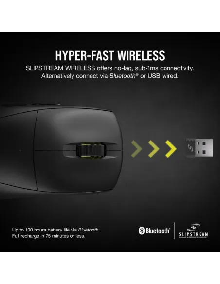 Corsair M75 AIR WIRELESS Ratón Gaming Inalámbrico Ultraligero Negro 26000DPI