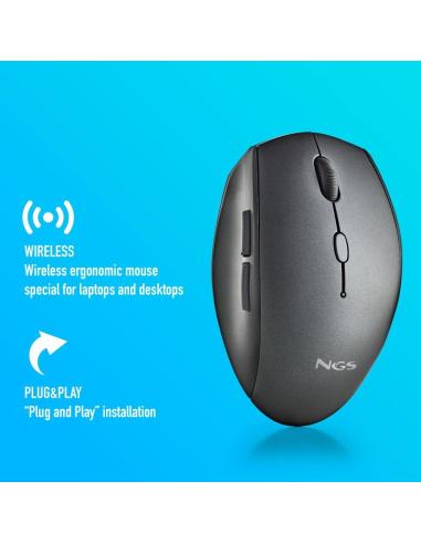 NGS BEEBLACK Ratón Inalámbrico 1600DPI Negro