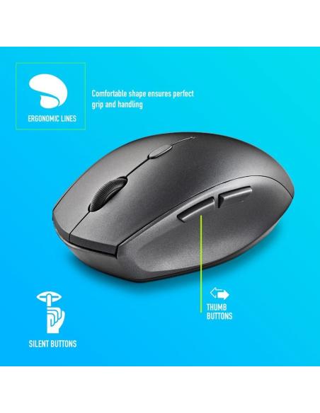 NGS BEEBLACK Ratón Inalámbrico 1600DPI Negro