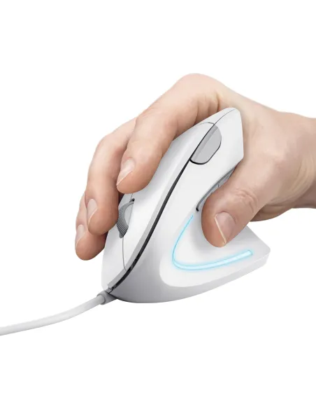 Trust Verto Ratón Ergonómico Vertical USB Blanco