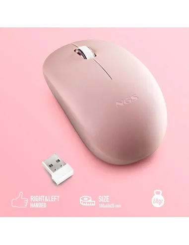 NGS FOG PRO Ratón Inalámbrico Rosa