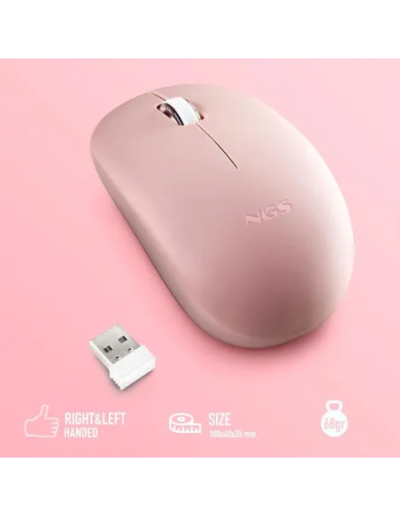 NGS FOG PRO Ratón Inalámbrico Rosa