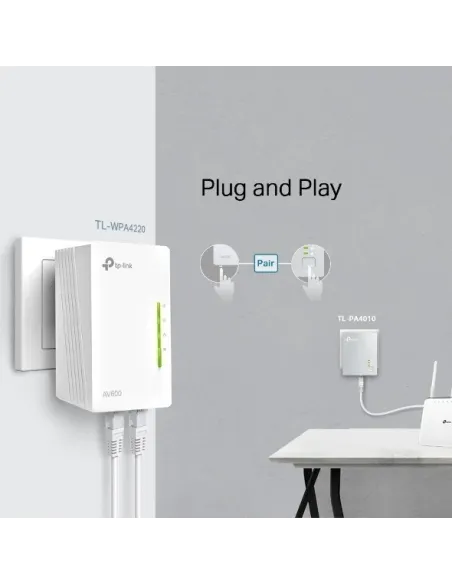 TP-Link TL-WPA4220 TKIT PLC Powerline Red Eléctrica AV600 + WiFi 4 N300 3 Unidades
