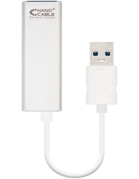 Nanocable 10.03.0401 Adaptador USB-A a RJ-45 Ethernet Gigabit 15cm Blanco