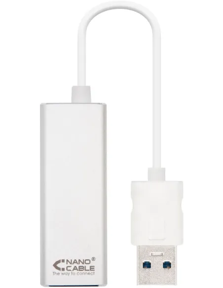 Nanocable 10.03.0401 Adaptador USB-A a RJ-45 Ethernet Gigabit 15cm Blanco