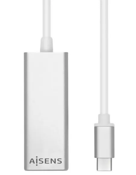 Aisens A109-0341 Adaptador USB-C a RJ-45 Ethernet LAN 15cm Plata y Blanco