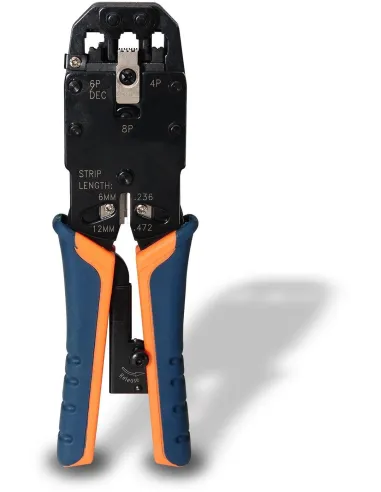 Aisens A142-0311 Crimpadora para RJ10/RJ11/RJ12/RJ45 Naranja y Azul