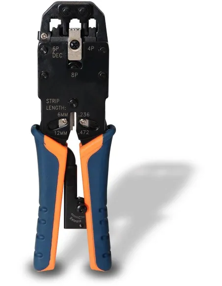 Aisens A142-0311 Crimpadora para RJ10/RJ11/RJ12/RJ45 Naranja y Azul