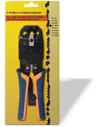 Aisens A142-0311 Crimpadora para RJ10/RJ11/RJ12/RJ45 Naranja y Azul