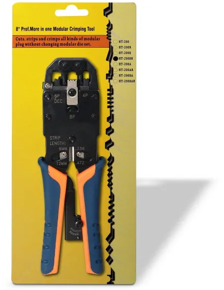 Aisens A142-0311 Crimpadora para RJ10/RJ11/RJ12/RJ45 Naranja y Azul