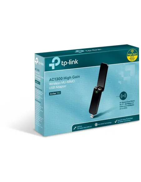 TP-Link Archer T4U Adaptador Inalámbrico USB AC1300 Wifi 5 Doble Banda Negro