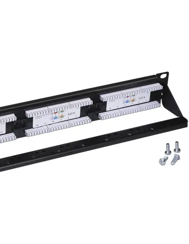 Aisens A141-0509 Panel de Parcheo 24 Puertos RJ-45 Cat.6 UTP Negro