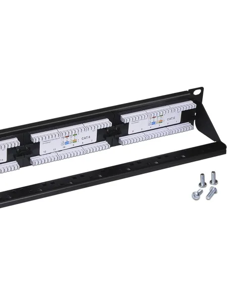 Aisens A141-0509 Panel de Parcheo 24 Puertos RJ-45 Cat.6 UTP Negro