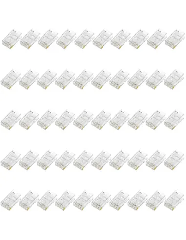 Aisens A139-0656 Conectores de Red RJ45 8 hilos Cat.6 50 Unidades Transparente