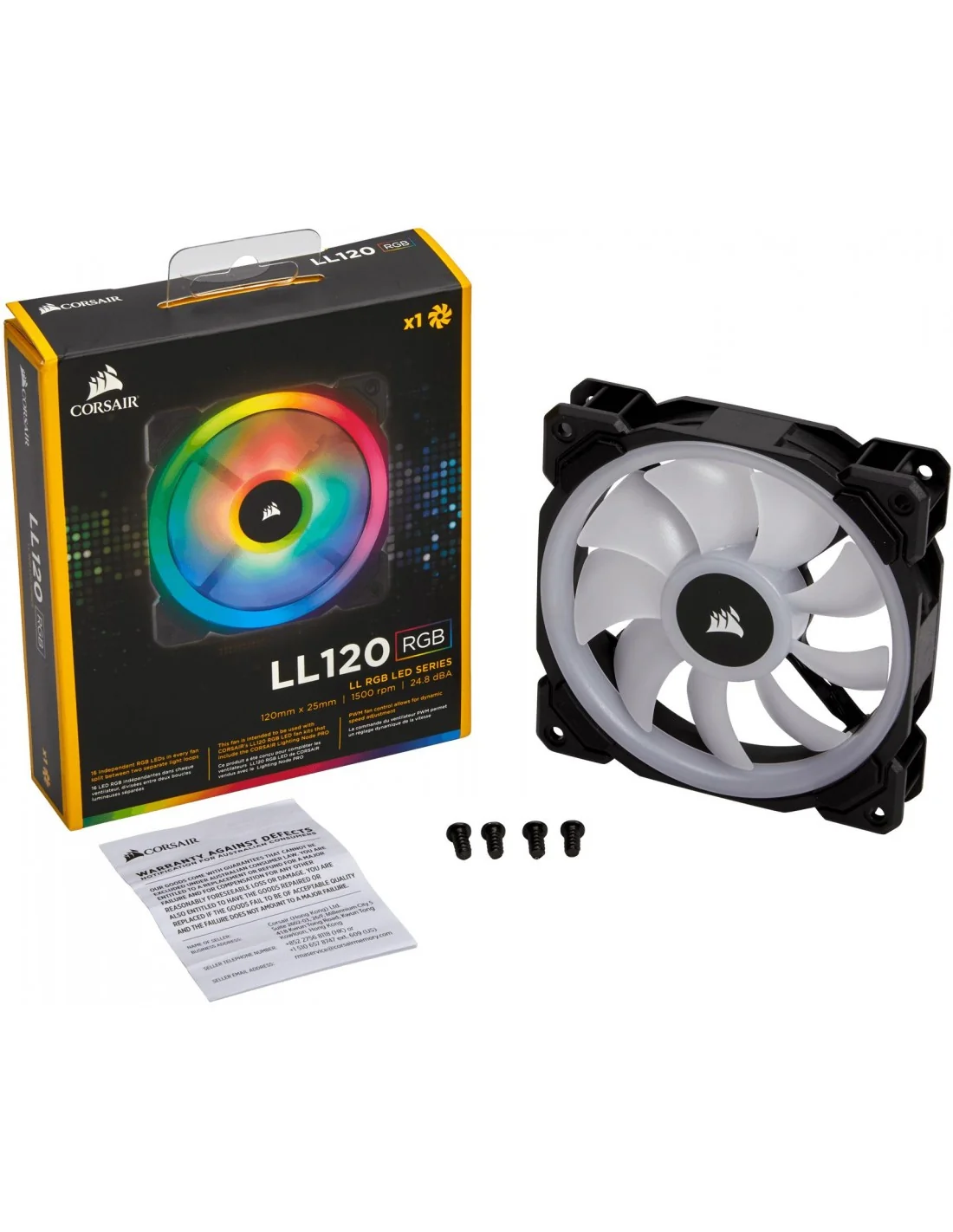 Corsair LL120 RGB Ventilador 120mm Negro