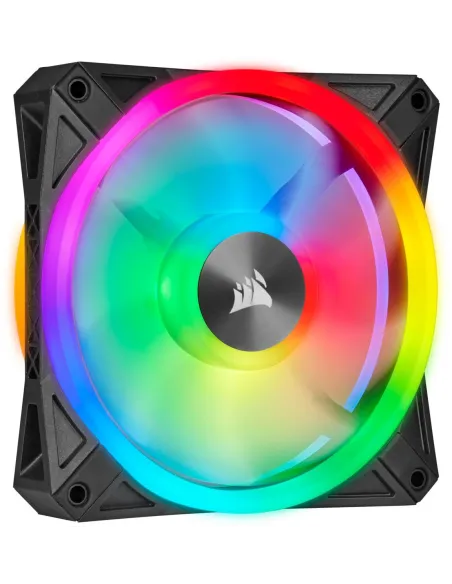 Corsair iCUE QL120 RGB Pack de Tres Ventiladores con Lighting Node CORE Negro