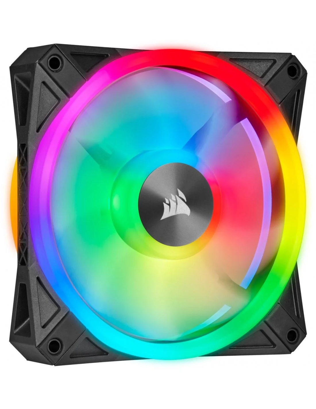 Corsair iCUE QL120 RGB Pack de Tres Ventiladores con Lighting Node CORE Negro