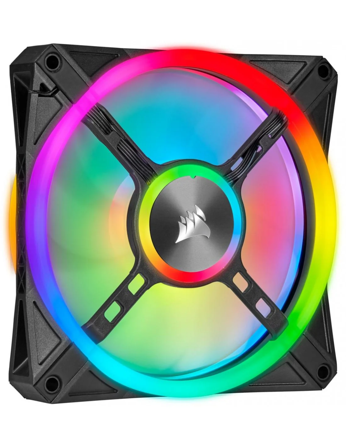 Corsair iCUE QL120 RGB Pack de Tres Ventiladores con Lighting Node CORE Negro