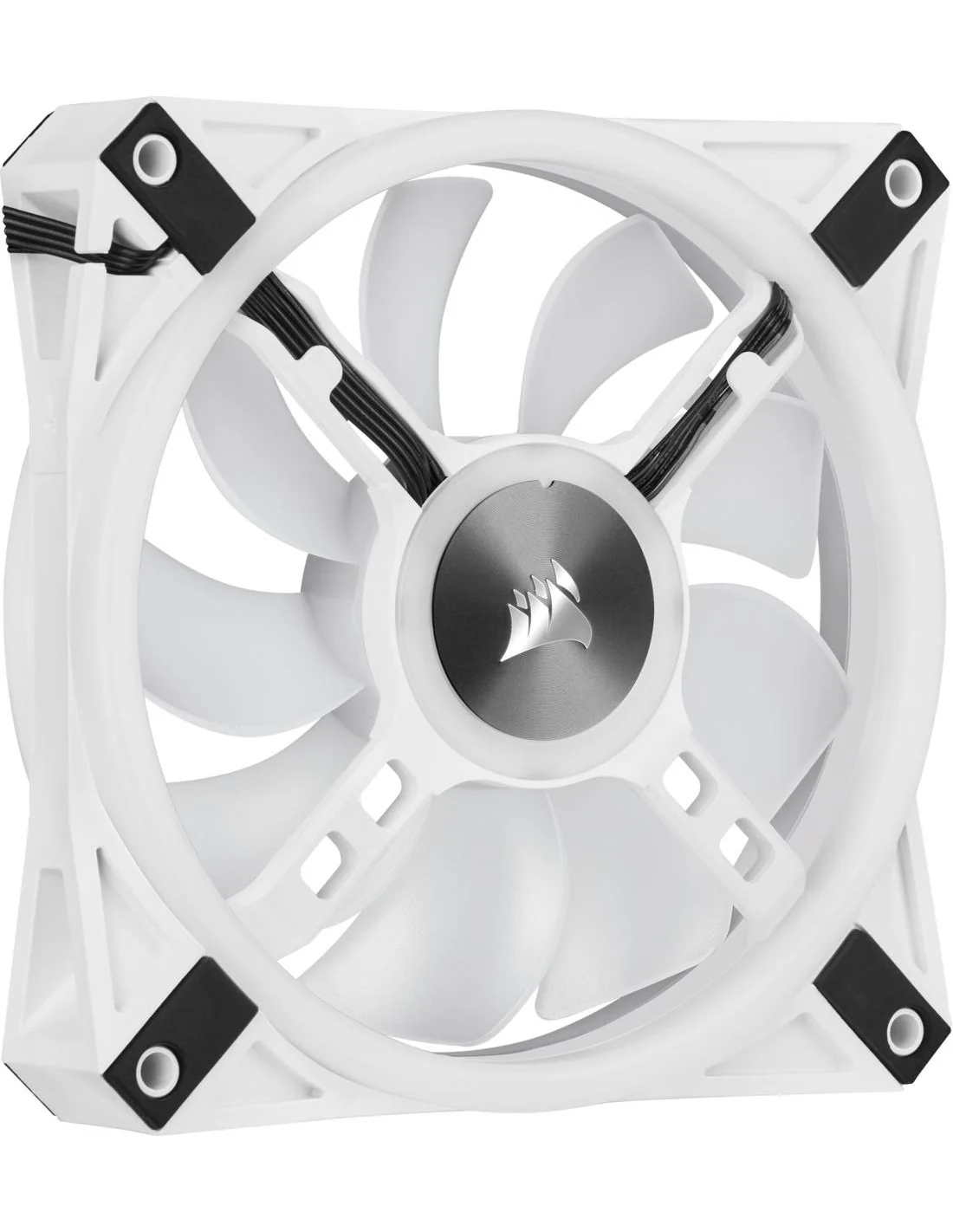 Corsair iCUE QL120 RGB PWM Triple Fan Kit Blanco con Lightning Node Core 120mm