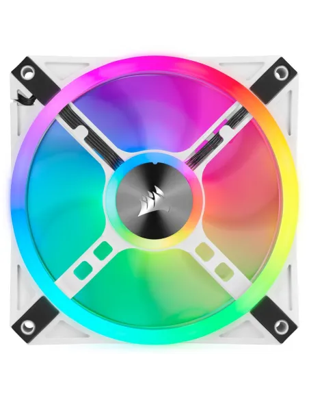 Corsair iCUE QL120 RGB PWM Triple Fan Kit Blanco con Lightning Node Core 120mm
