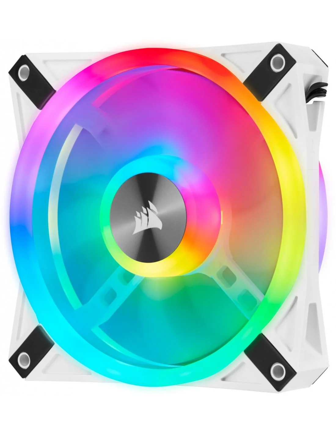 Corsair iCUE QL120 RGB PWM Triple Fan Kit Blanco con Lightning Node Core 120mm