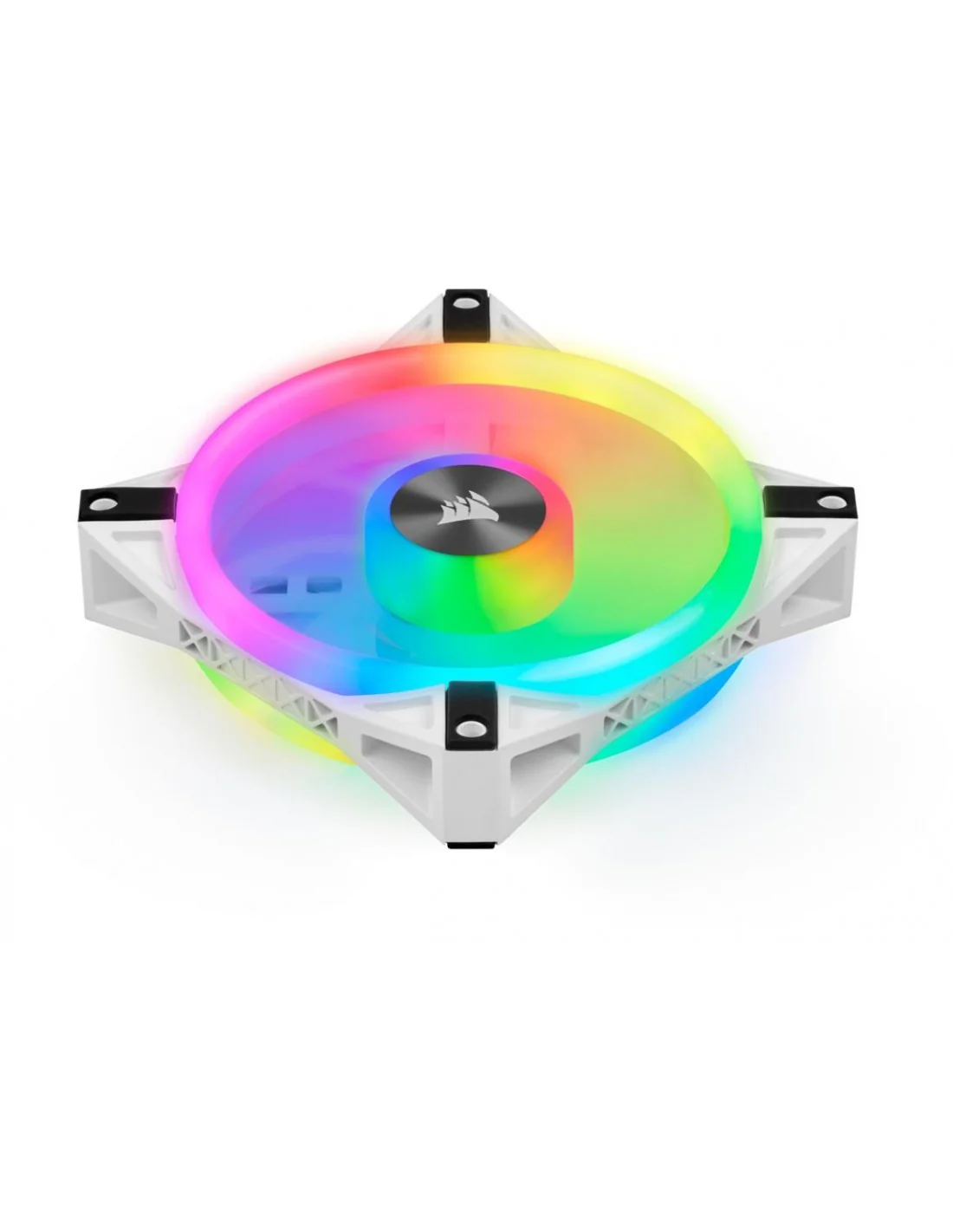 Corsair iCUE QL120 RGB PWM Triple Fan Kit Blanco con Lightning Node Core 120mm