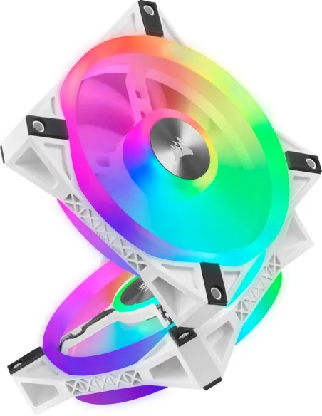 Corsair iCUE QL120 RGB PWM Triple Fan Kit Blanco con Lightning Node Core 120mm