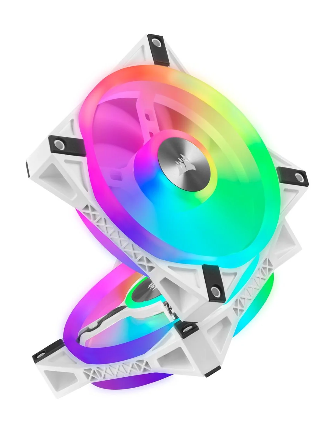 Corsair iCUE QL120 RGB PWM Triple Fan Kit Blanco con Lightning Node Core 120mm