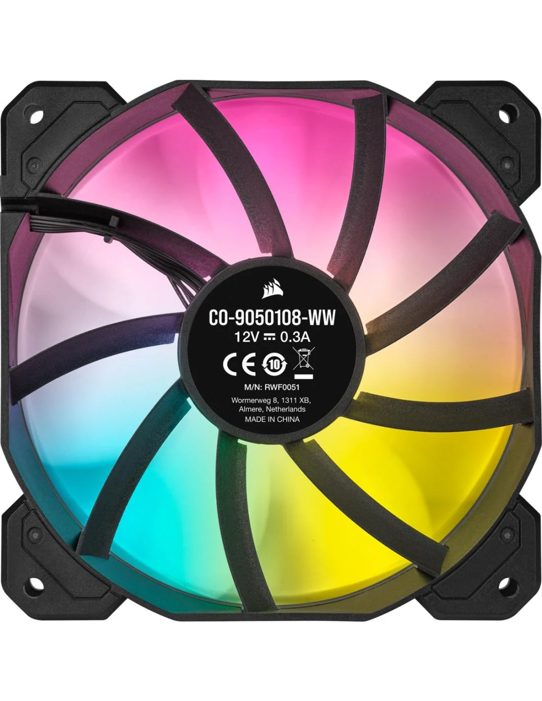 Corsair iCUE SP120 RGB ELITE Performance 120 mm PWM Fan Negro