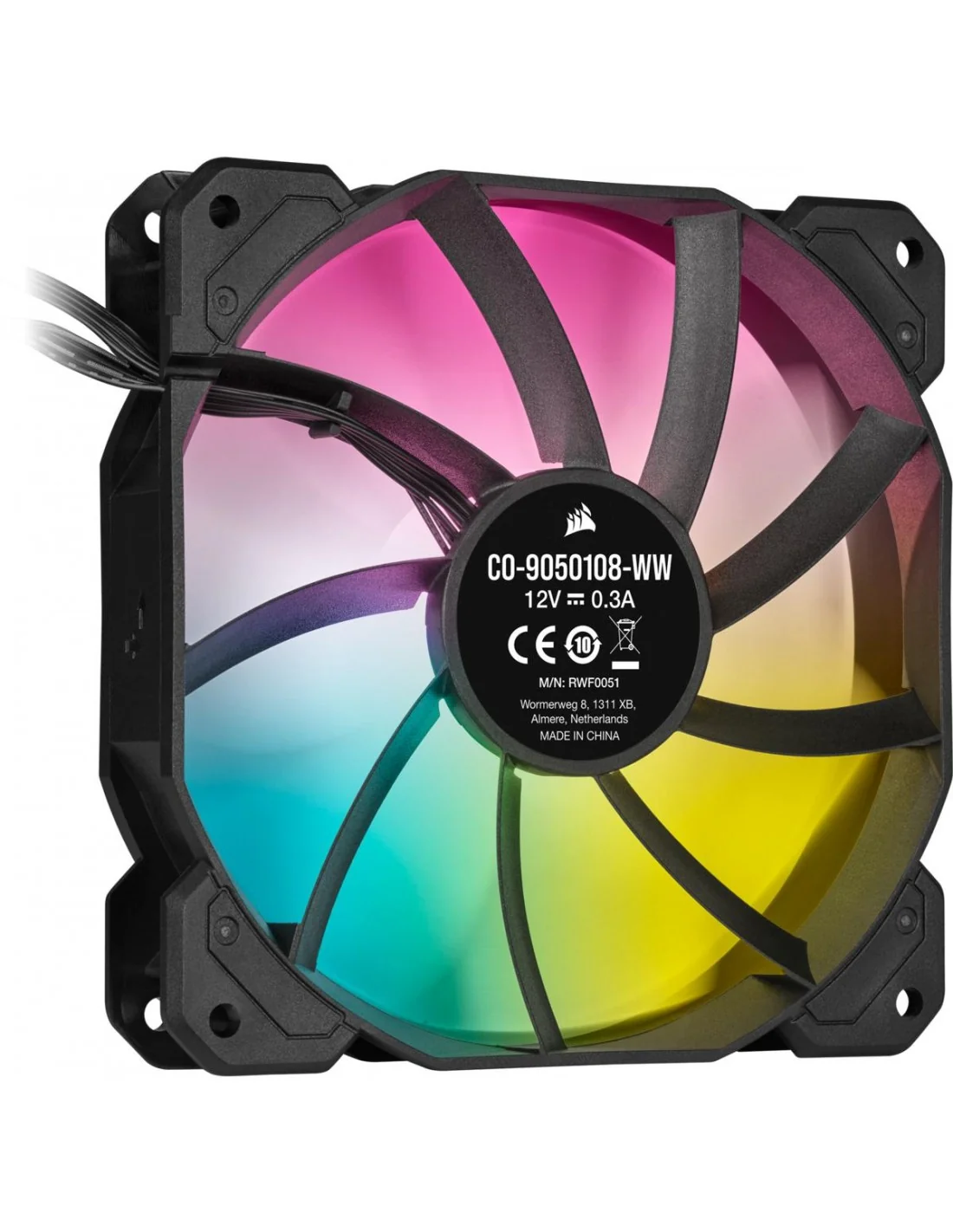 Corsair iCUE SP120 RGB ELITE Performance 120 mm PWM Fan Negro