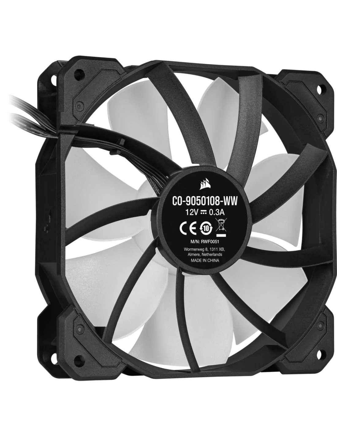 Corsair iCUE SP120 RGB ELITE Performance 120 mm PWM Fan Negro