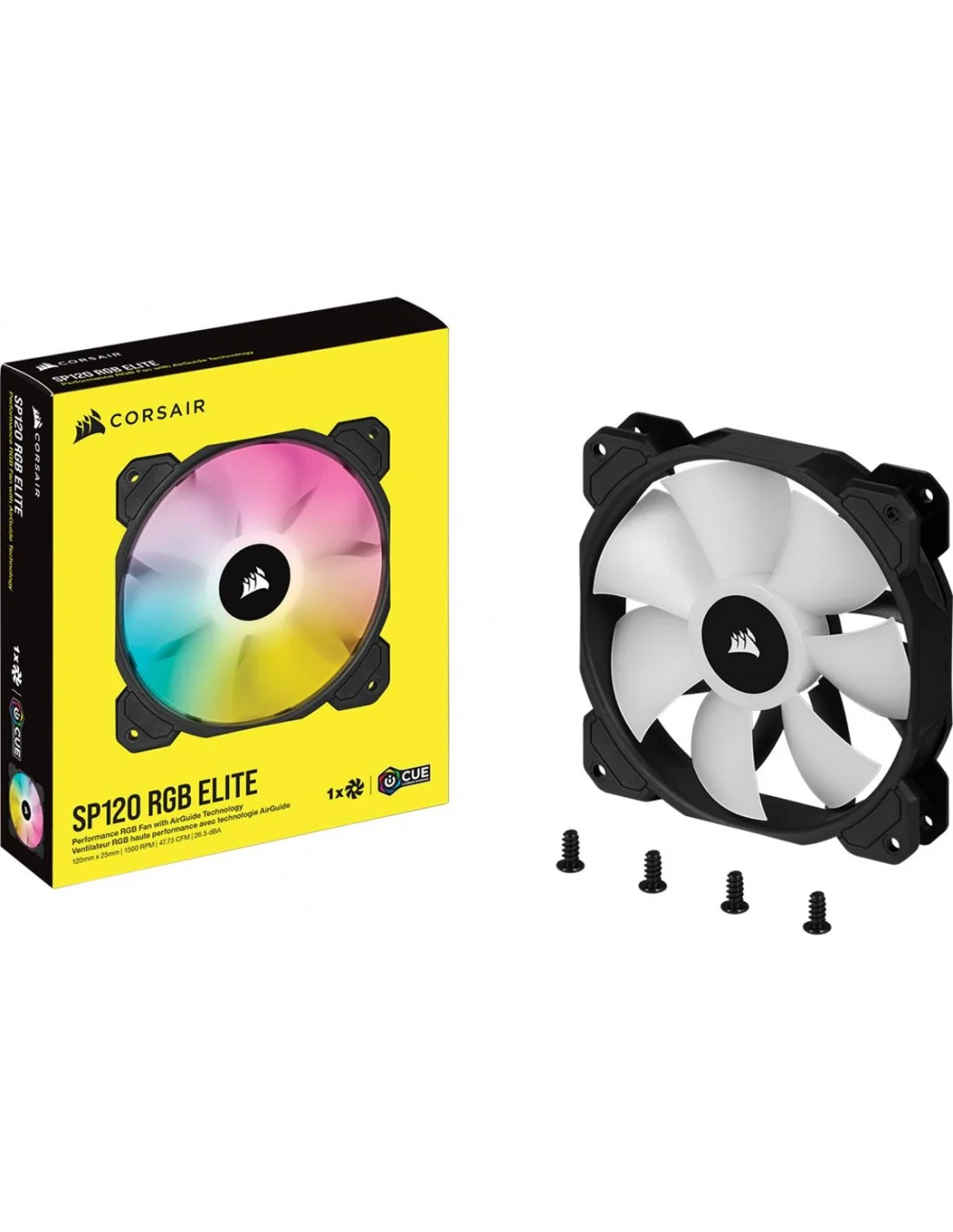 Corsair iCUE SP120 RGB ELITE Performance 120 mm PWM Fan Negro