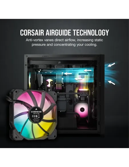 Corsair iCUE SP120 RGB ELITE Performance 120 mm PWM Fan Negro
