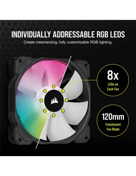 Corsair iCUE SP120 RGB ELITE Performance 120 mm PWM Fan Negro