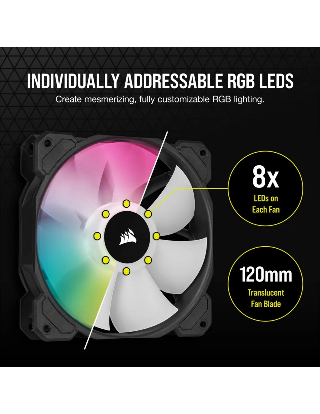 Corsair iCUE SP120 RGB ELITE Performance 120 mm PWM Fan Negro