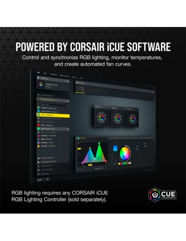 Corsair iCUE SP120 RGB ELITE Performance 120 mm PWM Fan Negro