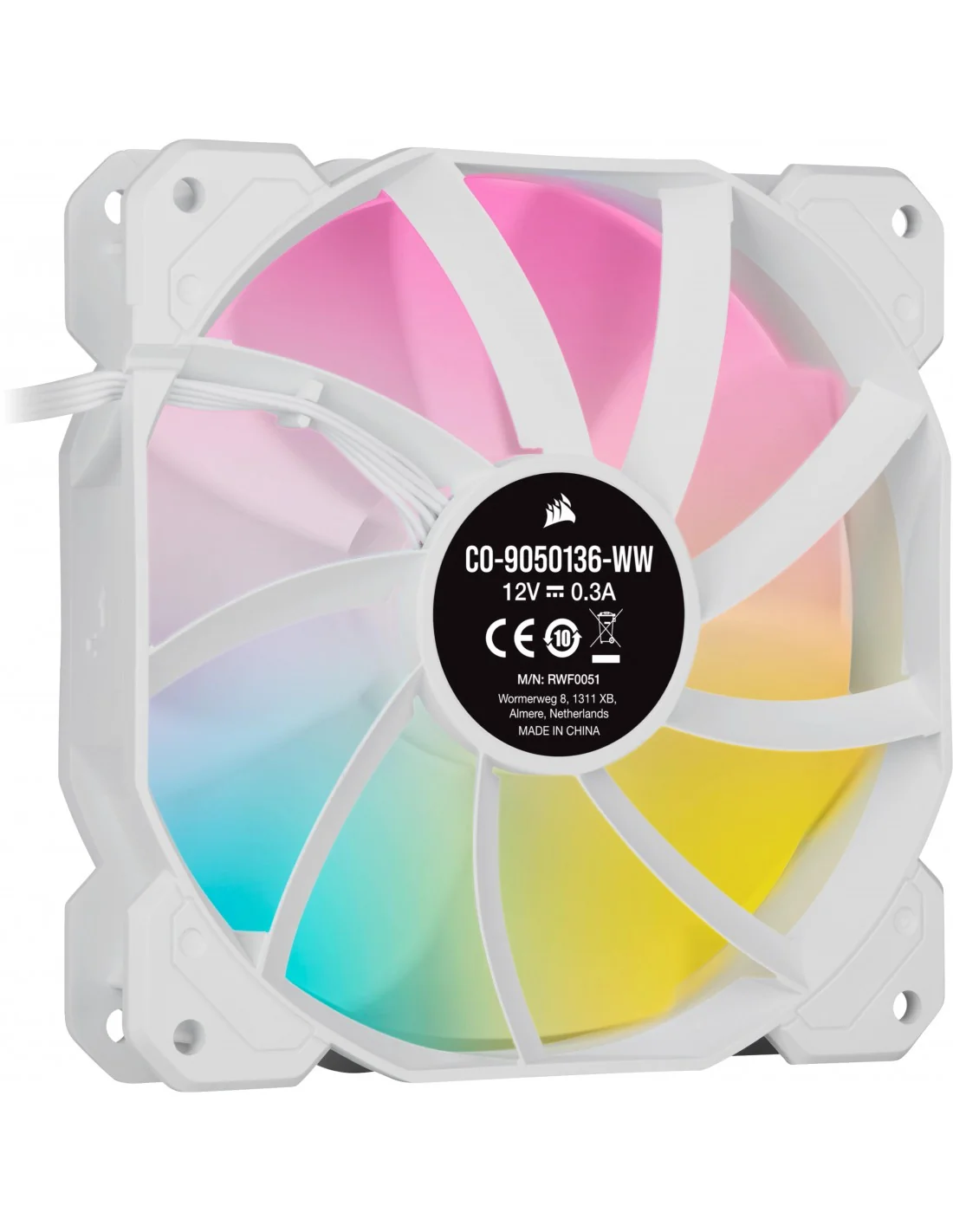 Corsair iCUE SP120 White RGB ELITE RGB LED AirGuide (Single Pack) 120mm Blanco