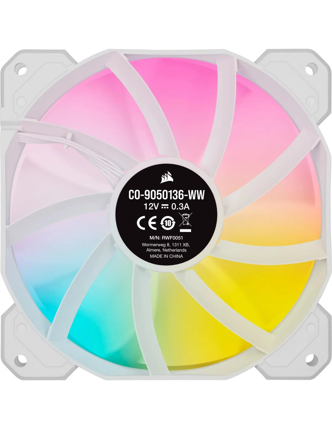 Corsair iCUE SP120 White RGB ELITE RGB LED AirGuide (Single Pack) 120mm Blanco