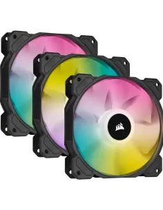 Corsair iCUE SP120 RGB ELITE Performance 120 mm PWM Triple Fan Kit con iCUE Lighting Node CORE Negro