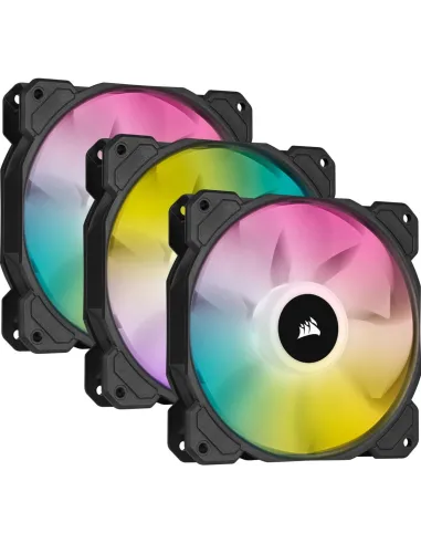 Corsair iCUE SP120 RGB ELITE Performance 120 mm PWM Triple Fan Kit con iCUE Lighting Node CORE Negro