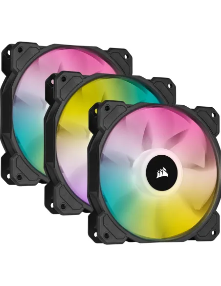 Corsair iCUE SP120 RGB ELITE Performance 120 mm PWM Triple Fan Kit con iCUE Lighting Node CORE Negro