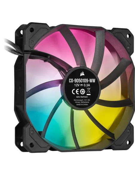 Corsair iCUE SP120 RGB ELITE Performance 120 mm PWM Triple Fan Kit con iCUE Lighting Node CORE Negro