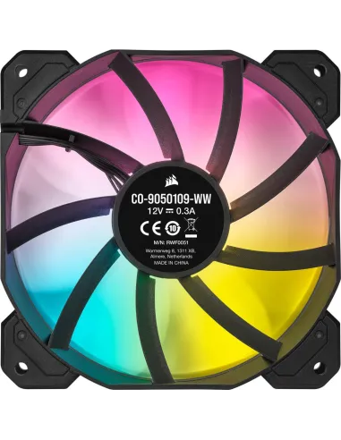 Corsair iCUE SP120 RGB ELITE Performance 120 mm PWM Triple Fan Kit con iCUE Lighting Node CORE Negro